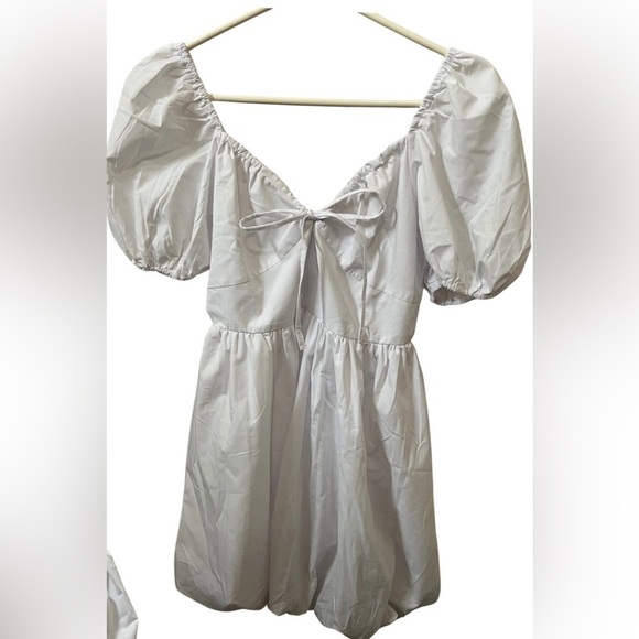 18 Centimeters‎ Dress Babydoll Bubble with Poof Sleeve White S - Picture 1 of 3